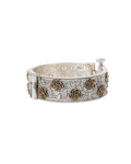 The Royal Rose Garden Dual-Tone Bangle – Floral Vine Kada with Screw Lock