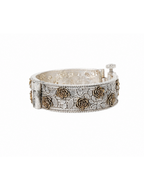 The Royal Rose Garden Dual-Tone Bangle – Floral Vine Kada with Screw Lock