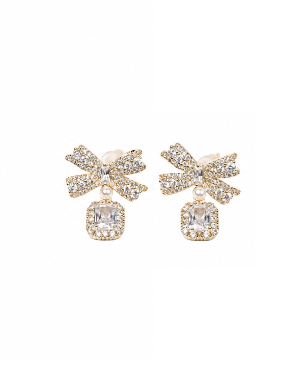 The Royal Ribbon Pearl & Crystal Earrings