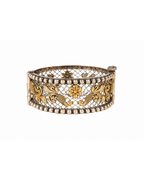 The Royal Peacock Dual-Tone Bangle –  Mesh Kada with Screw Lock