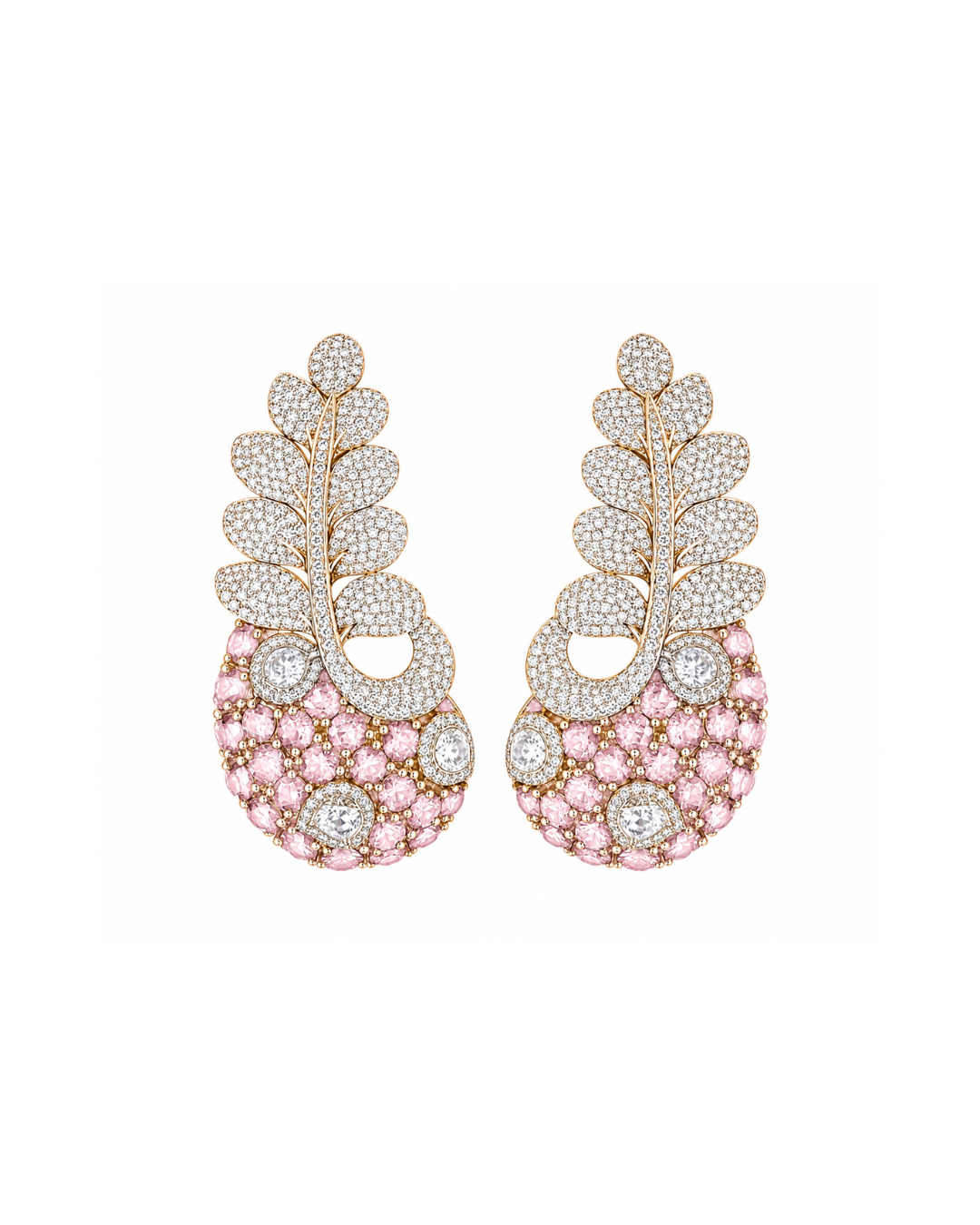 The Royal Ruby Plumage Statement Earrings
