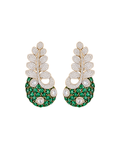 The Royal Ruby Plumage Statement Earrings