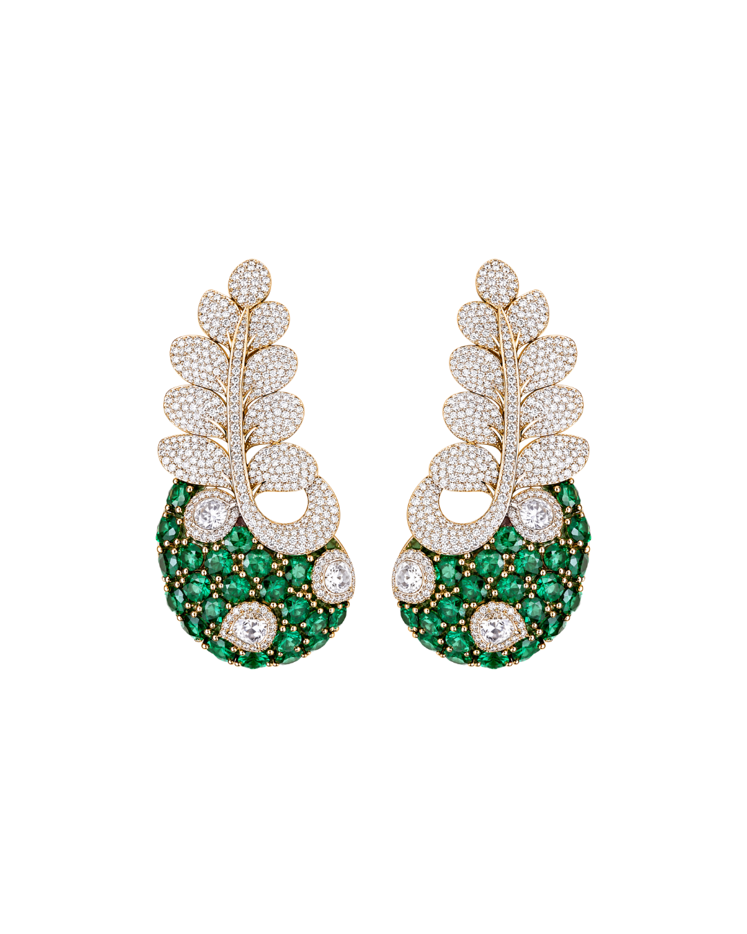 The Royal Ruby Plumage Statement Earrings