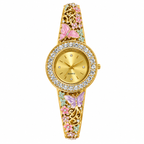 Enchanted Flora & Butterfly Gold Bangle Watch
