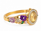 Royal Rose Crystal Enamel Bangle Watch