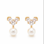 The Mosaic Heart Pearl Earrings