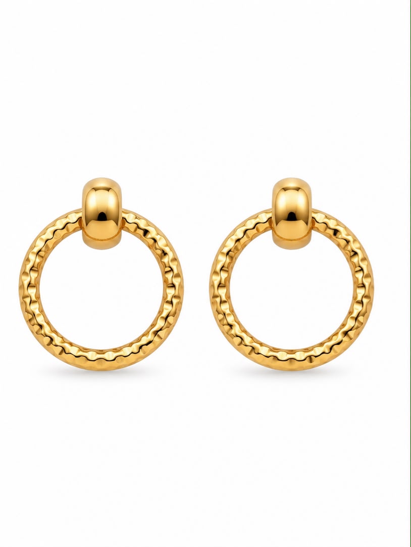 The Textured Halo Door-Knocker Earrings