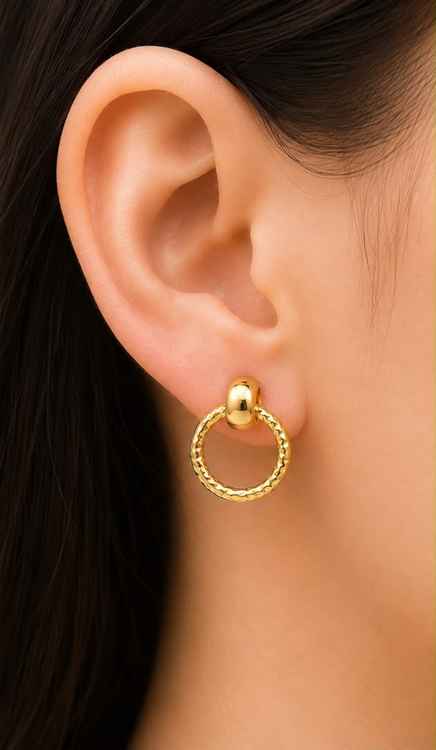 The Textured Halo Door-Knocker Earrings