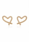 The Pavé Crossover Heart Earrings
