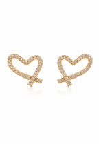 The Pavé Crossover Heart Earrings