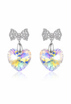 The Iridescent Bow Heart Earrings