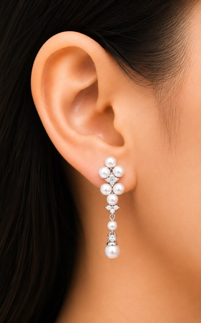 The Majestic Pearl Cascade Earrings