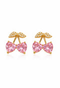 The Pink Heart Cherry Studs