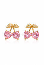 The Pink Heart Cherry Studs