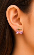 The Pink Heart Cherry Studs