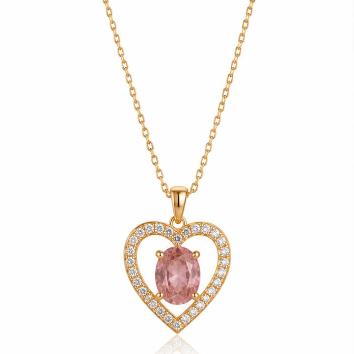 Eternal Pink Halo Heart Pendant