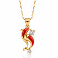 Red Ember Abstract Pendant