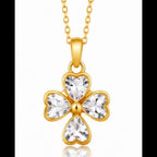 White Aura Clover Pendant