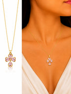 Rose Aura Clover Pendant