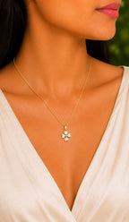White Aura Clover Pendant