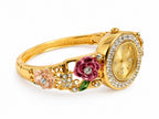 Royal Rose Crystal Enamel Bangle Watch