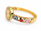Blossom Charm Enamel Floral Bangle Watch