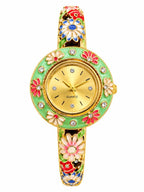 Blossom Charm Enamel Floral Bangle Watch