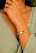 The Emerald Leaf & Mother-of-Pearl Gold Bangle