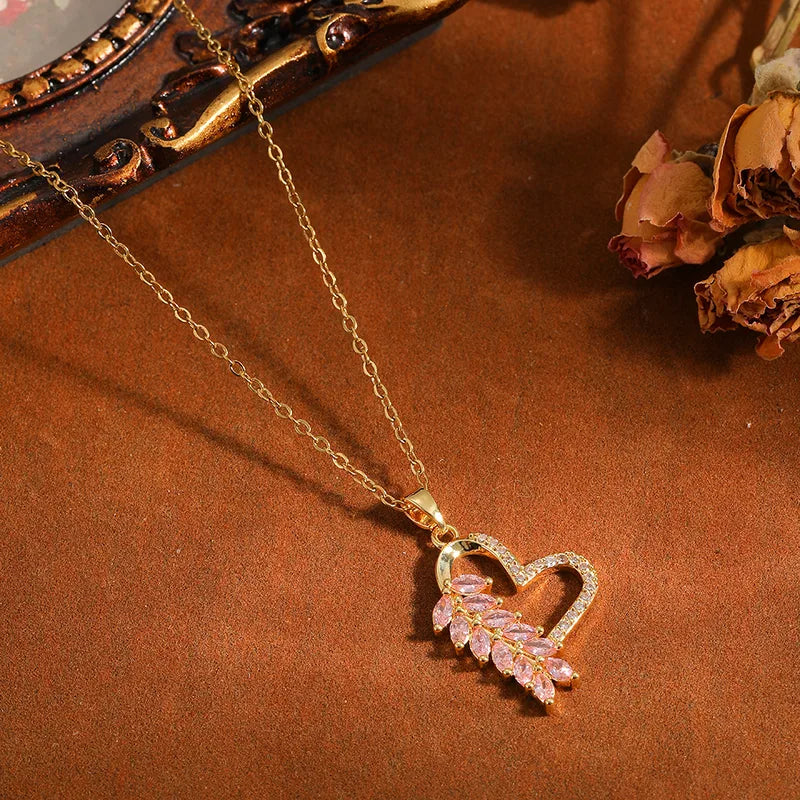 The Blushing Vine Heart Pendant