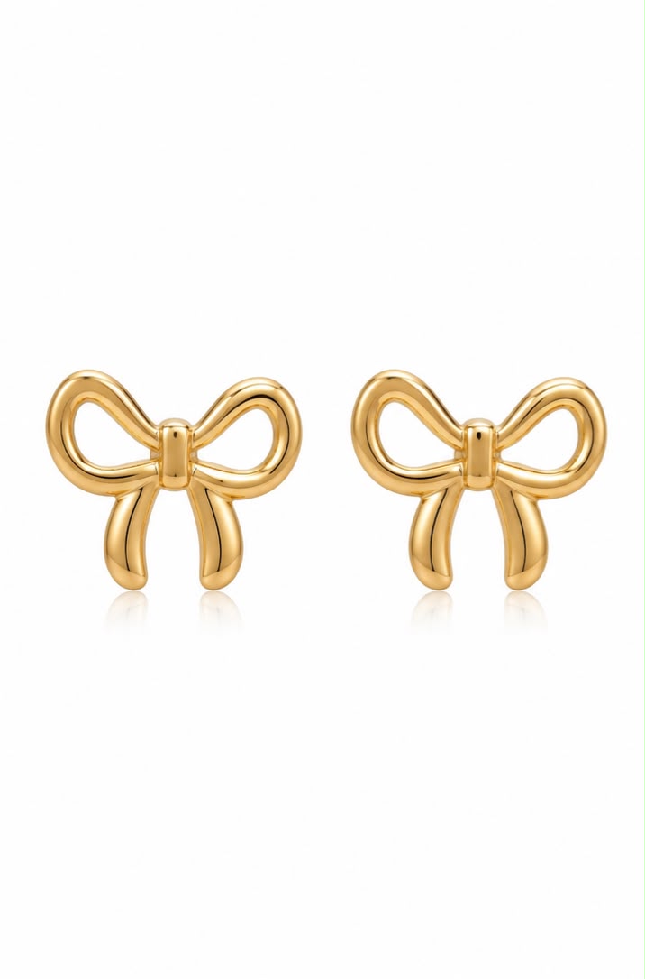 The Petite Gold Bow Studs