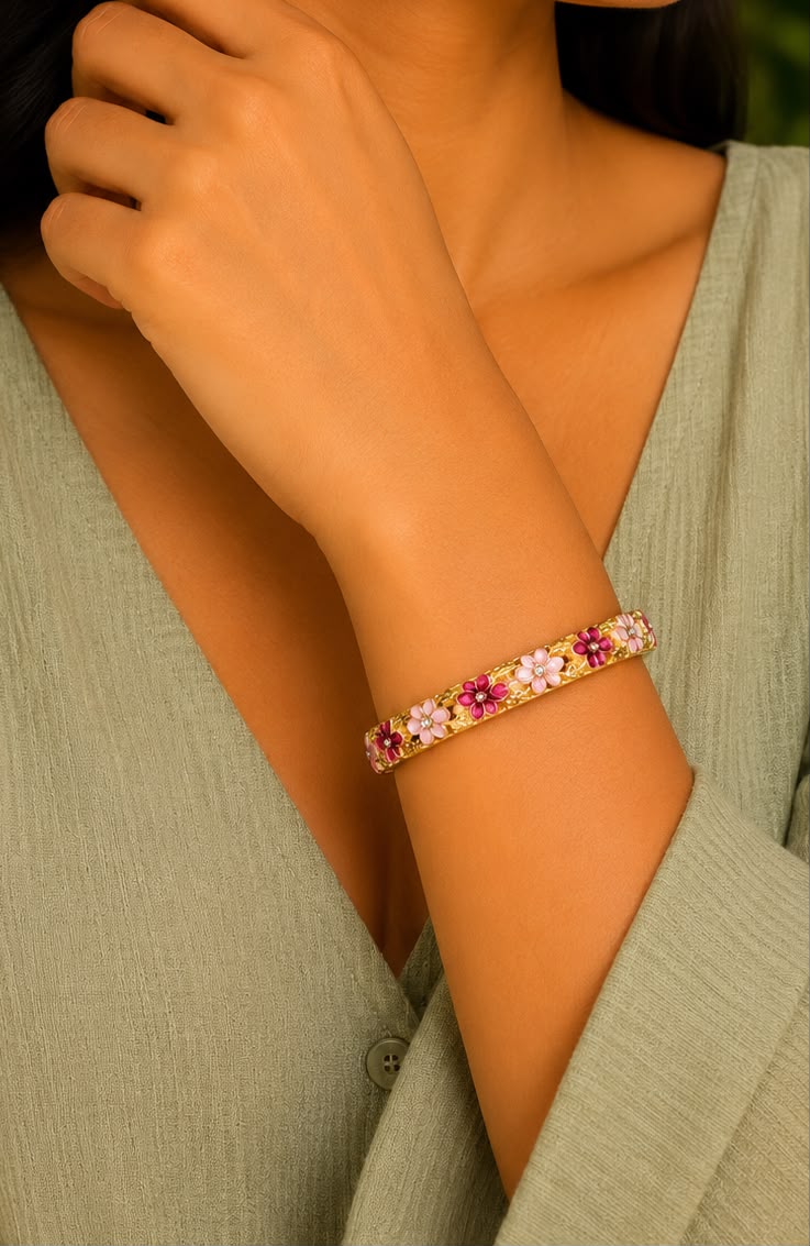 The Orchid Bloom Gold Bangle